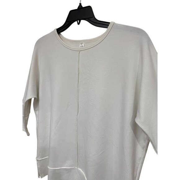Spanx Perfect Length Dolman 3/4 slv Oversized Off-White Top Sweatshirt Sz Small - Picture 2 of 7